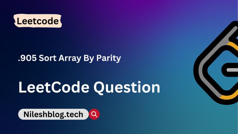 Leet Code .905 Sort Array By Parity