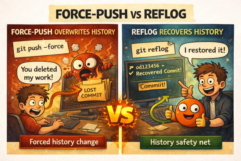 force push vs reflog