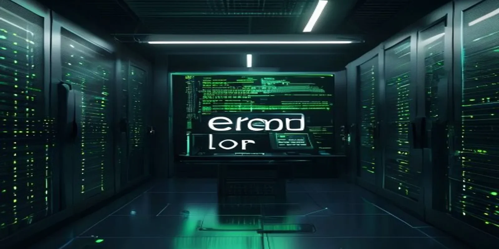 A dark‑mode developer workstation with a glowing green terminal illustrating AI agent error handling and feedback loops.