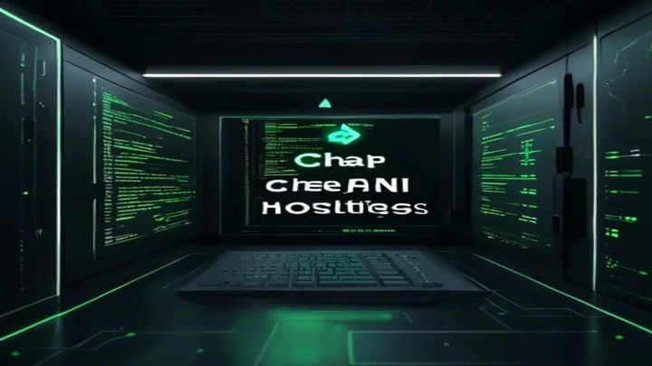 A dark developer‑themed cover image showing a glowing terminal and faint neon Heroku and Vercel outlines with the bold label “CHEAP AI HOSTING”, illustrating cheap AI agent hosting.