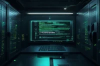 A dark developer‑style illustration with a glowing terminal and neon green accents visualizes AI agent memory and its context & recall capabilities for chatbots.