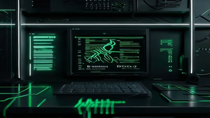 A dark‑mode developer dashboard illustration highlighting a real‑time BullMQ job tracking interface with neon green accents.
