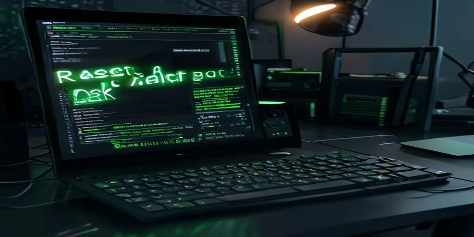 A dark‑mode developer workspace featuring a glowing terminal and neon #3ecf8e accents, illustrating a guide on Dark Mode with React Context and CSS Variables.