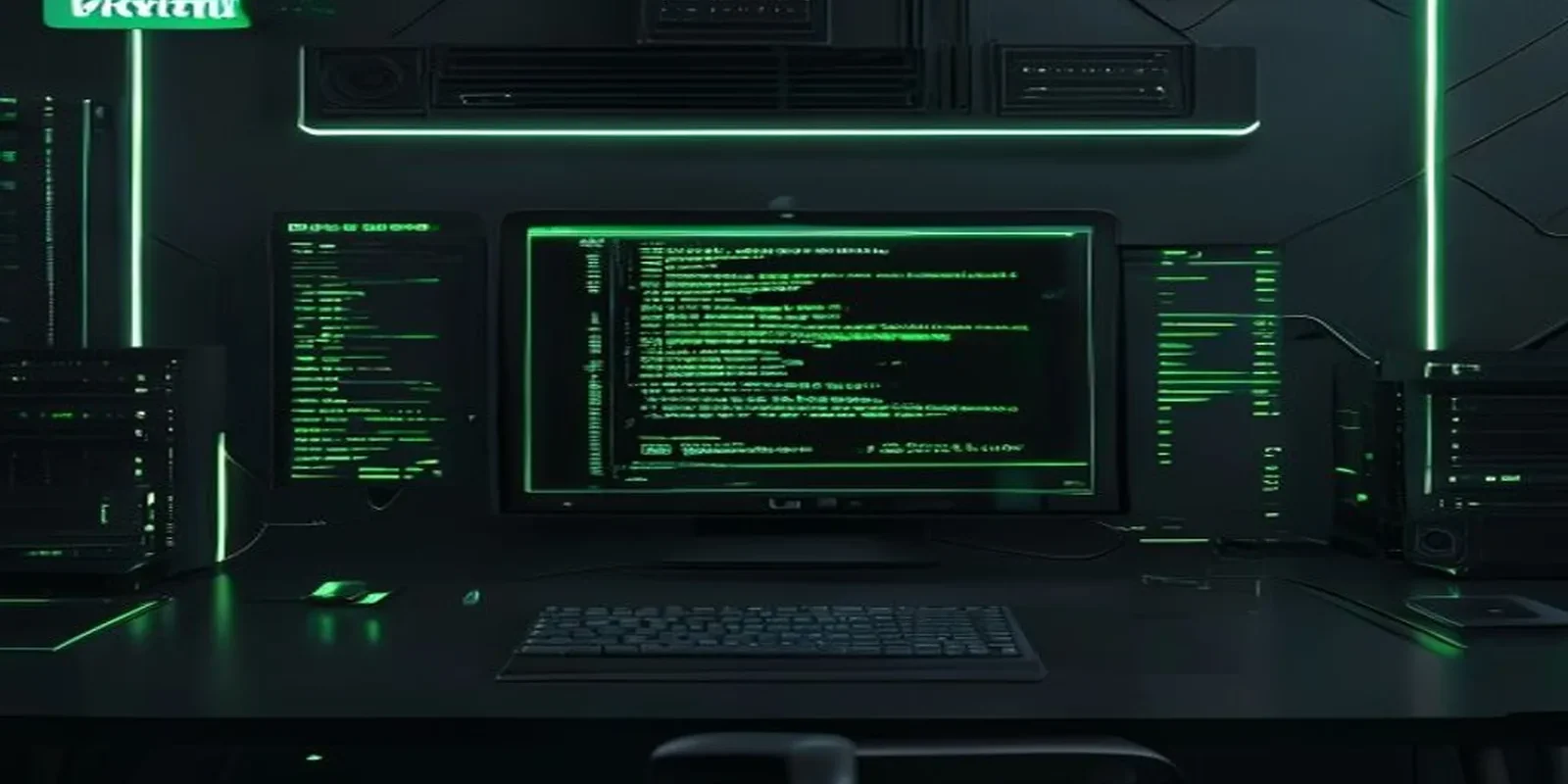 A dark developer‑style illustration showing a glowing terminal with Redis commands and a JWT token, highlighting JWT token blacklisting with Redis.