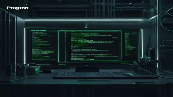 Dark developer‑style cover with a glowing terminal and neon green accents illustrating prompt design for AI agents.