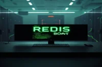 Dark‑mode developer scene featuring a glowing green terminal and neon circuitry, with the phrase “REDIS BOOST” highlighting a Redis data loader that supercharges ORM caching.