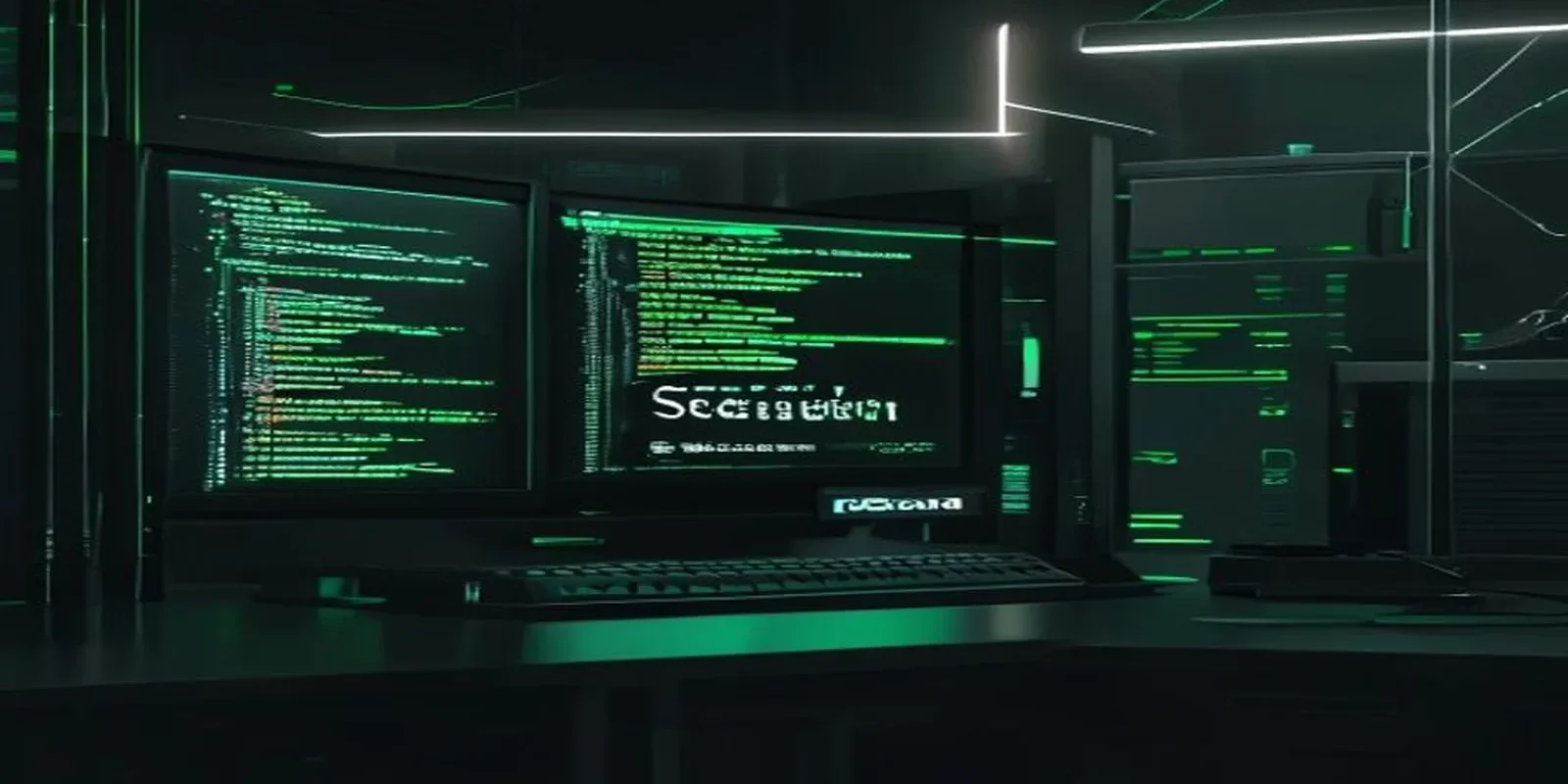 Dark developer‑themed illustration of a scalable Redis JWT session store with a glowing terminal and neon green accents.