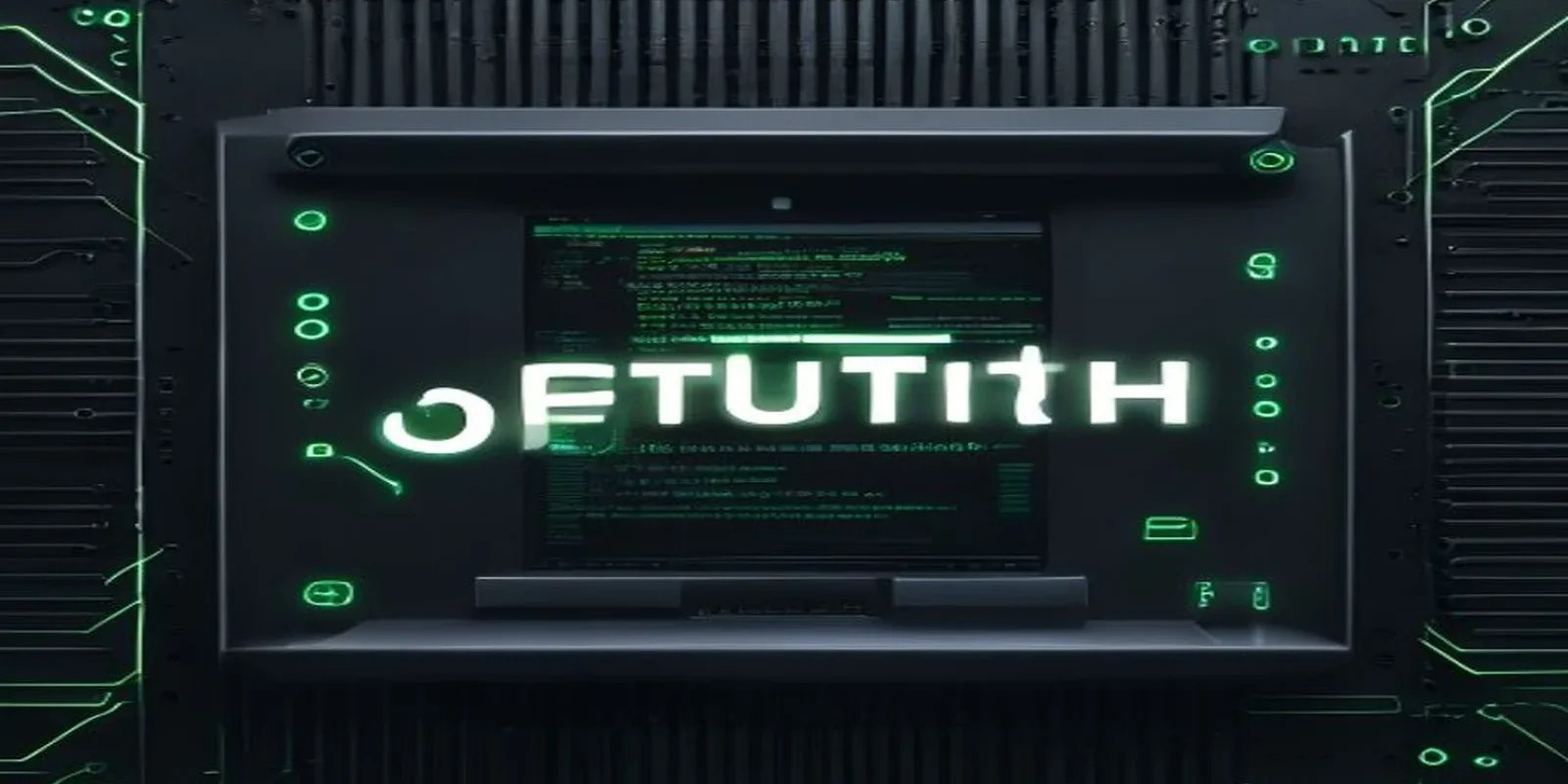 Illustration of a dark developer workspace showing a glowing terminal with JWT token code and Redis commands, representing secure JWT authentication with Redis.