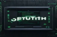 Illustration of a dark developer workspace showing a glowing terminal with JWT token code and Redis commands, representing secure JWT authentication with Redis.