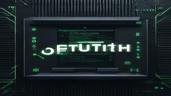 Illustration of a dark developer workspace showing a glowing terminal with JWT token code and Redis commands, representing secure JWT authentication with Redis.