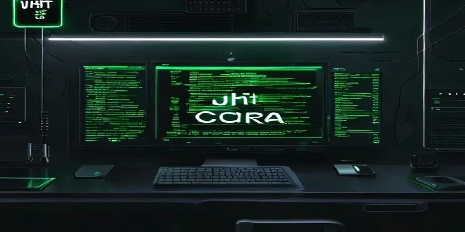 A dark‑mode developer workspace with a glowing terminal and subtle neon green accents, featuring the label "JWT SECURE SPA" to illustrate a secure single‑page application using JWT access and refresh tokens.