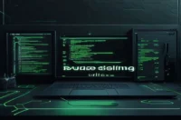 A dark‑mode developer scene highlighting a glowing terminal showing webpack configuration, illustrating how to optimize Webpack bundle size for React apps.