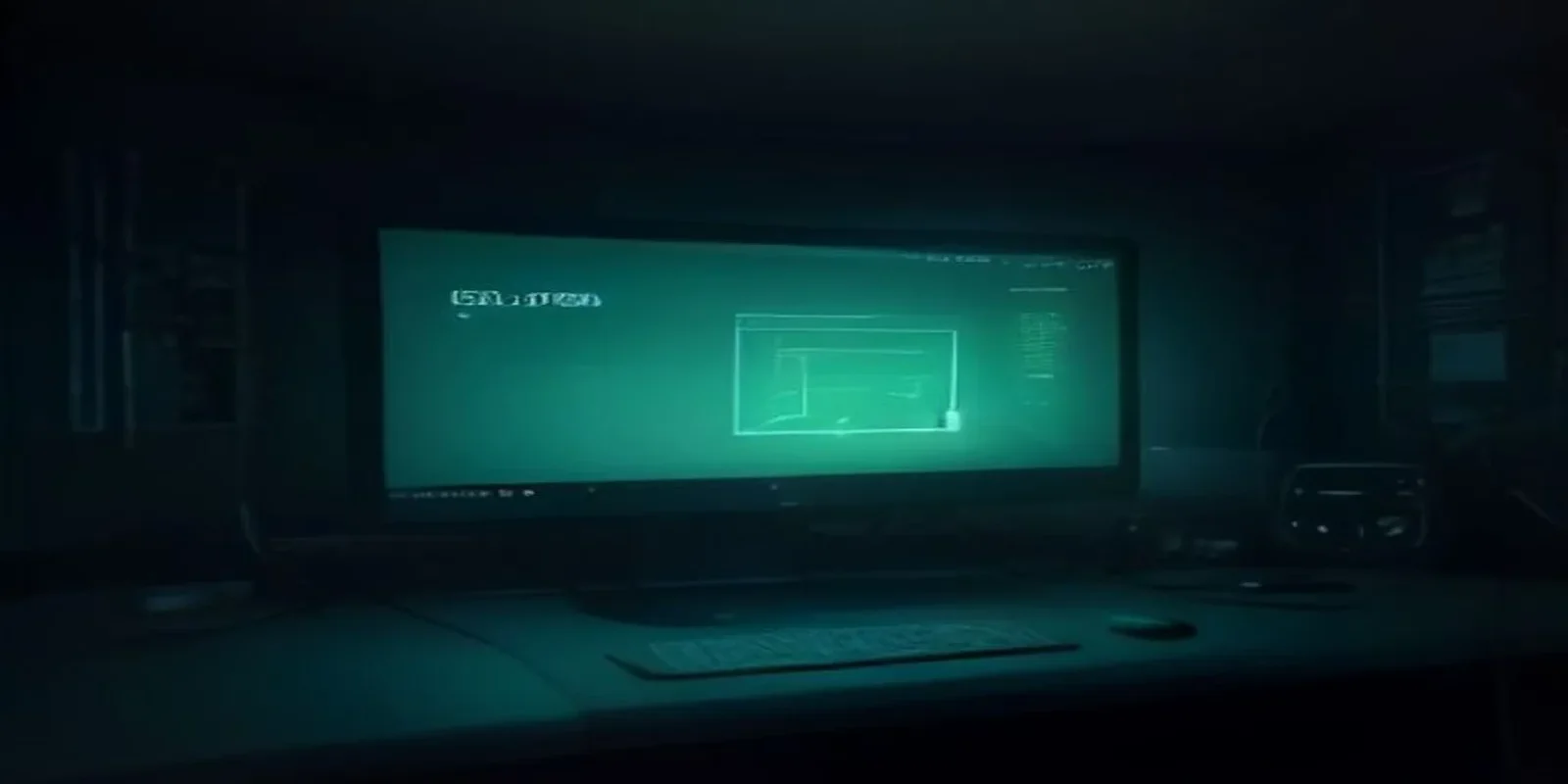 A dark‑mode developer scene with a glowing terminal, sleek black hardware and neon green accents highlighting the concept of 3D AI Prompt Engineering.