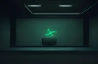 A dark‑mode developer scene with a glowing terminal and neon green accents visualizes AI Agent Canary Deployment practices.