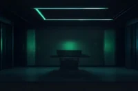 A dark‑mode developer scene with sleek black servers, neon green circuit lines and a glowing “CIRCUIT SHIELD” label that visualizes AI Agent Circuit Breakers for Harness.