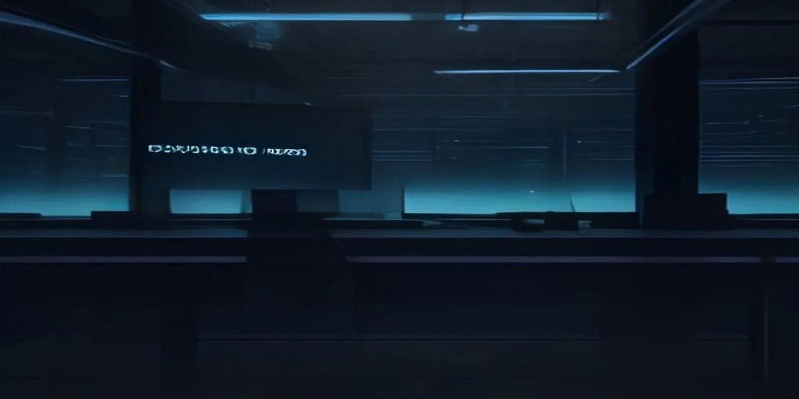 A dark‑mode developer scene showing a glowing terminal and subtle neon green circuit patterns illustrating an AI Workflow State Machine design concept.