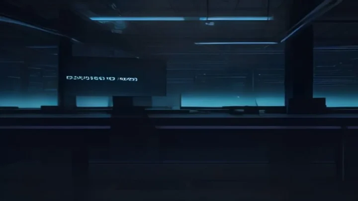 A dark‑mode developer scene showing a glowing terminal and subtle neon green circuit patterns illustrating an AI Workflow State Machine design concept.