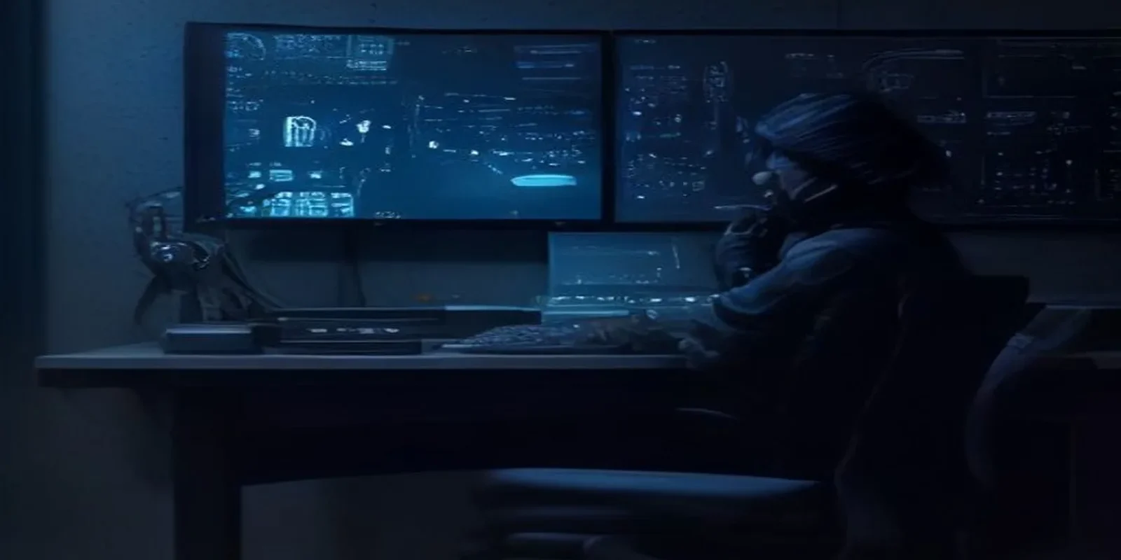 A dark‑mode developer scene featuring a glowing terminal and sleek hardware, highlighting the concept of backend‑driven UI practices.