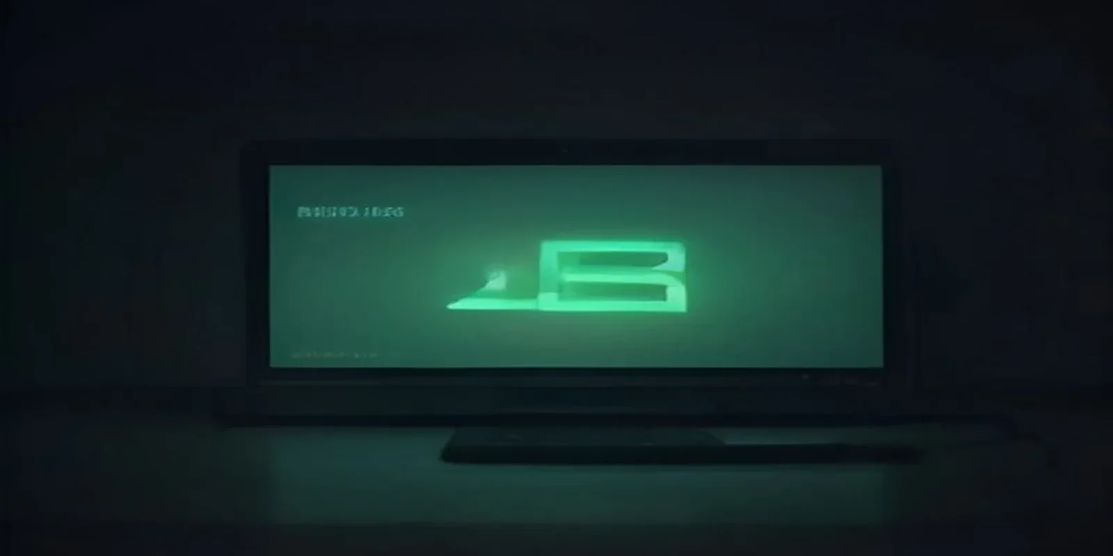 An illustration of a dark developer workspace with a glowing green terminal and faint neon‑green 3D asset wireframe, highlighting ChatGPT prompt chaining for 3D assets.