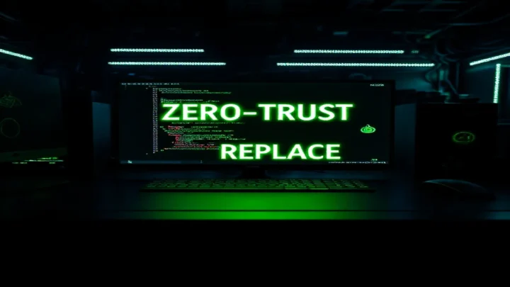 A dark‑mode developer scene showing Go and Rust code replacing Node.js in a zero‑trust backends architecture.