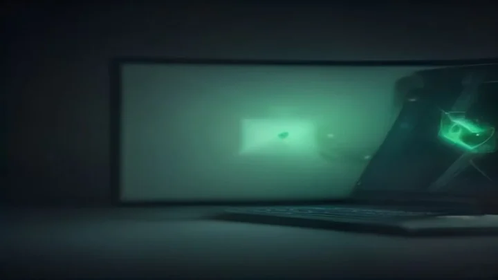 A dark developer workstation scene with neon green accents highlighting a terminal displaying Go code, illustrating goroutine leaks in Go.