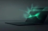 Dark developer workstation with a glowing green terminal and neon‑green accents, illustrating a canary deployment scenario.