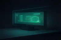 A dark‑mode developer workspace with a glowing terminal and green neon accents visualizing AI deployment tips for the Harness Agent Plugin.