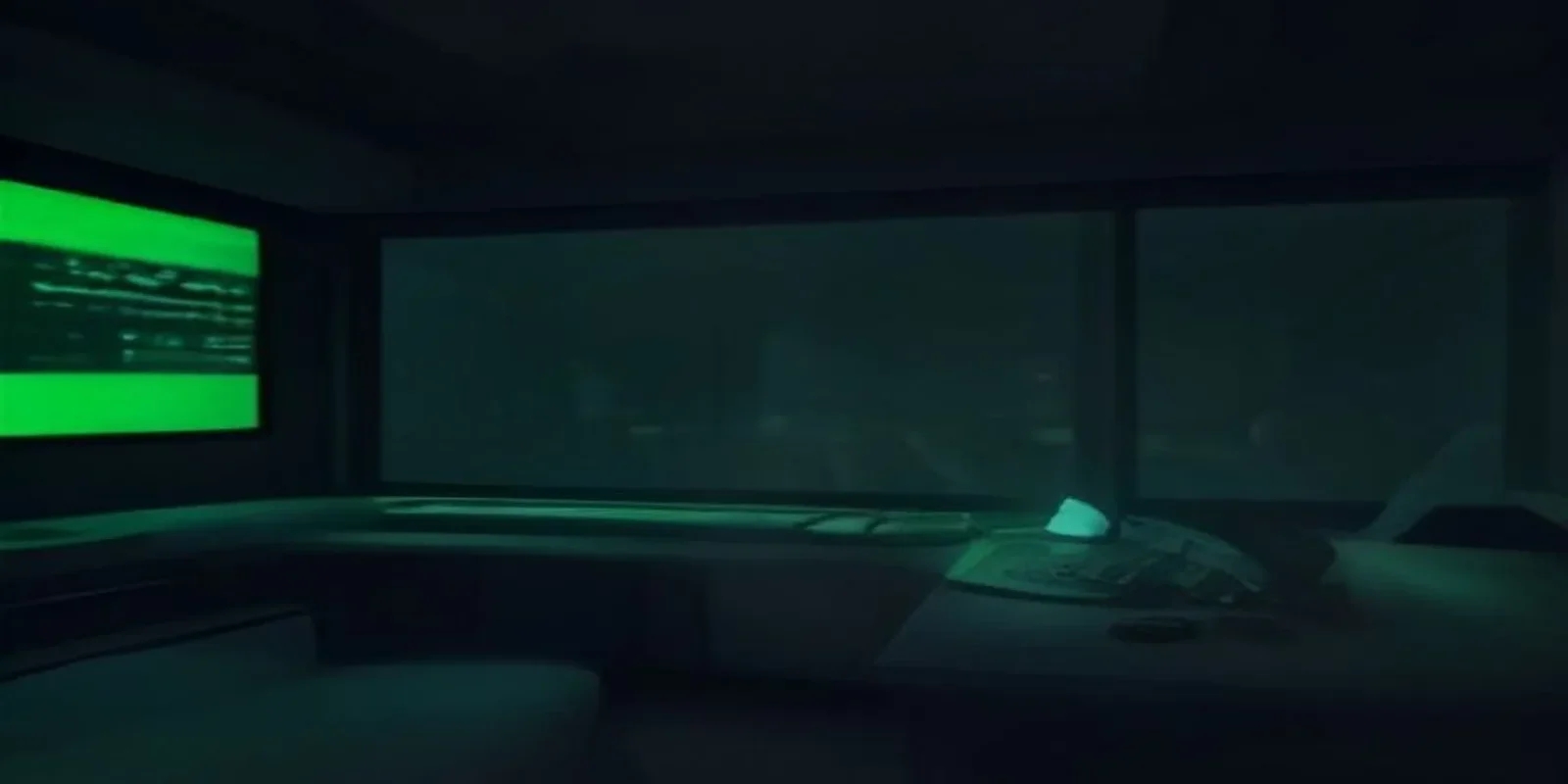 A dark‑mode developer scene featuring a glowing terminal with Go code and neon green accents, highlighting the concept of an idempotent billing service.