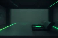 A dark‑mode developer scene featuring a glowing terminal and neon green accents illustrating an Idempotent Webhook Handler, with bold centered text “IDEMPOTENT HANDLER”.