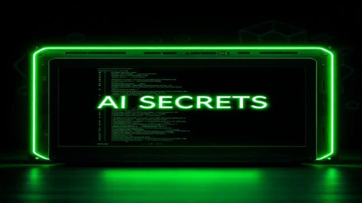 Dark developer‑style illustration with a glowing terminal and subtle Kubernetes symbols, featuring the bold neon‑green label “AI SECRETS” to represent managing secrets for AI agents in Kubernetes.
