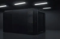 A dark‑mode developer scene illustrating the tradeoffs between monolith and microservices for startups in 2026.