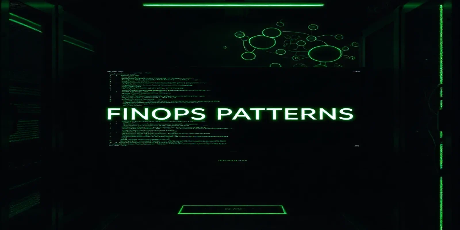 Cover image showing a dark developer workstation with a glowing green terminal and neon accents, visualizing Multi-Agent FinOps patterns for cutting AI costs.