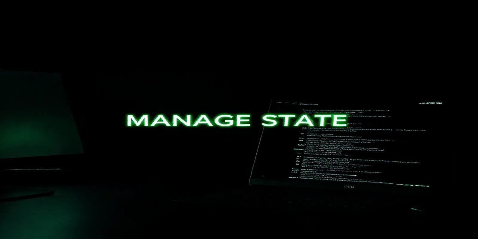 A dark developer‑styled cover image with a glowing terminal and green neon accents illustrating Playwright authentication state management.