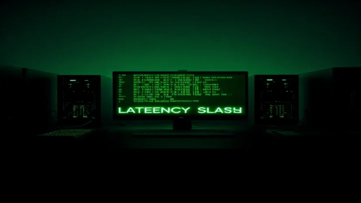 A dark‑mode developer scene featuring a glowing green terminal showing Prisma eager loading code, highlighting tips to slash query latency.