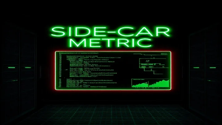 Dark‑mode developer scene showing a glowing terminal and neon green accents that illustrate the sidecar proxy pattern for AI observability.