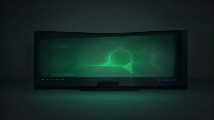 A dark‑mode developer workstation with a glowing green terminal displaying the phrase “ROLLBACK PATTERNS,” illustrating versioned AI prompts and their rollback patterns.