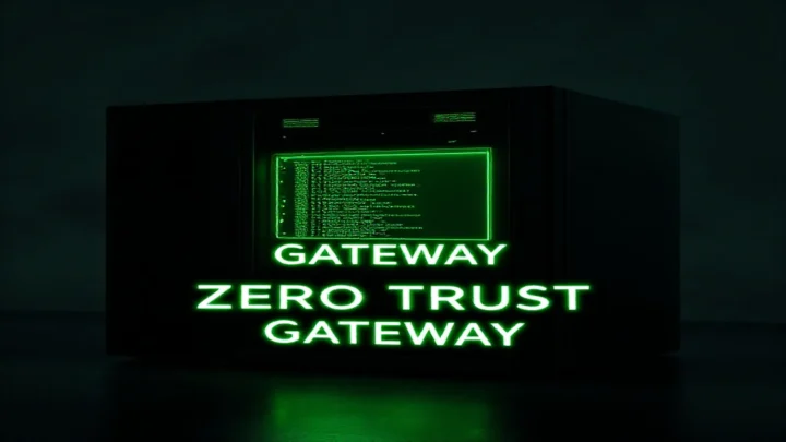 Cover image of a dark developer workstation with a glowing terminal and neon green accents visualizing a Zero‑Trust API Gateway design.