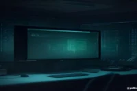 A futuristic dark-mode blog cover featuring glowing green text about AI agents for sales automation.