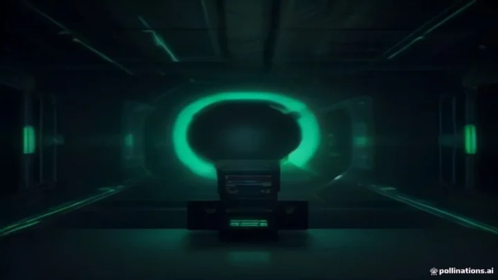 A futuristic terminal displaying glowing green holographic nodes representing a knowledge-based agent in AI.