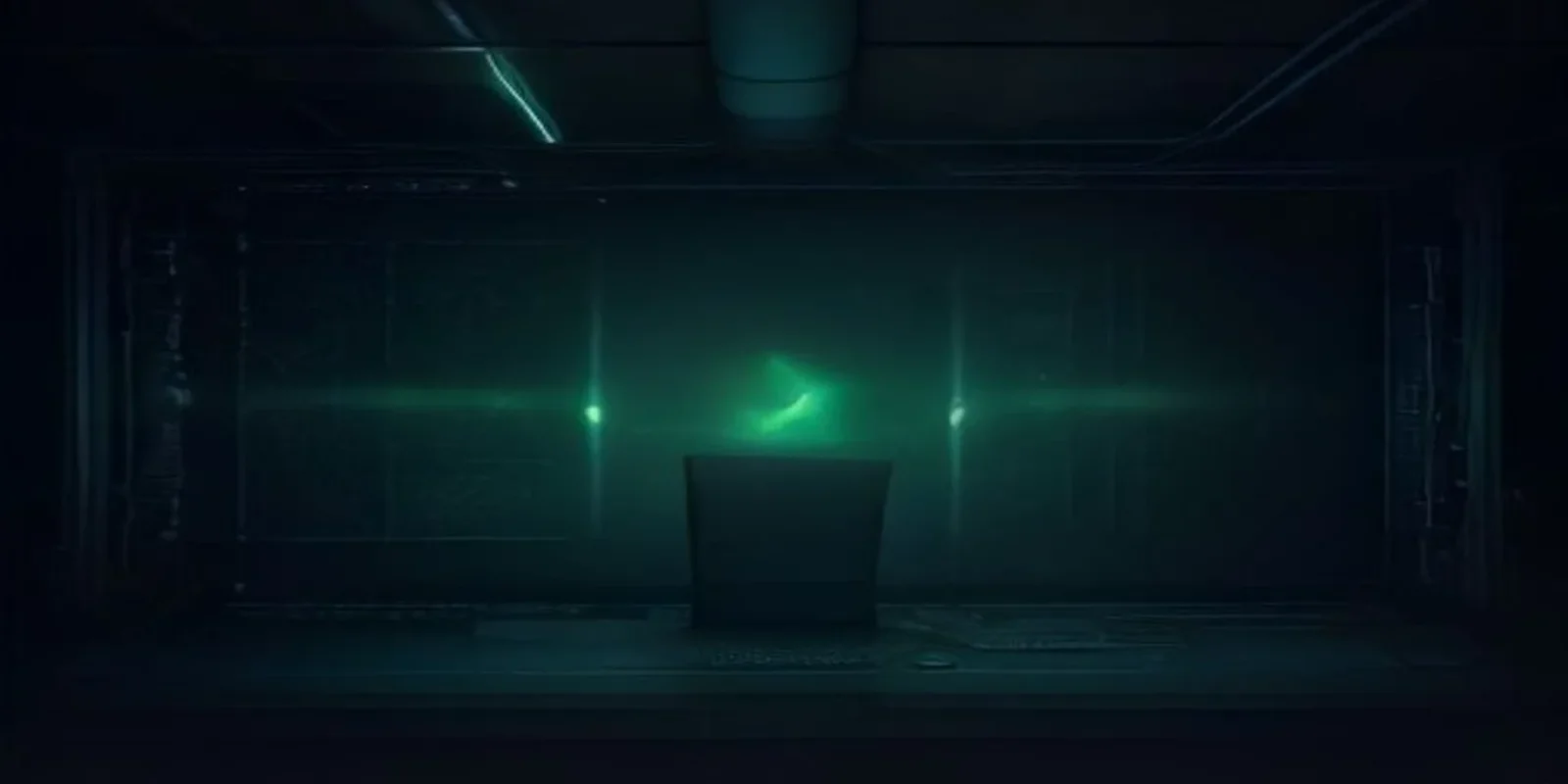 A dark-themed developer workspace featuring glowing green OpenTelemetry traces analyzing a fragmented Kubernetes cube with the text AI DEBUG centered on screen.