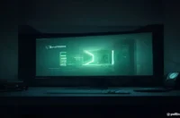 Dark developer workstation with glowing green terminal, Python code, and bold "AUTO ANNOTATE" text centered.