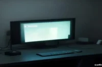 Illustration of a dark‑mode developer workspace featuring a glowing green terminal and sleek hardware, highlighting the Claude AI GUI Agent’s real‑time screen context.