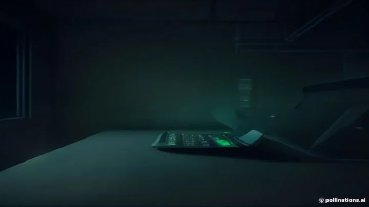 Dark developer desk with a glowing green terminal and subtle neon circuit accents, centered text reads “CLAUDE FILE AI”.