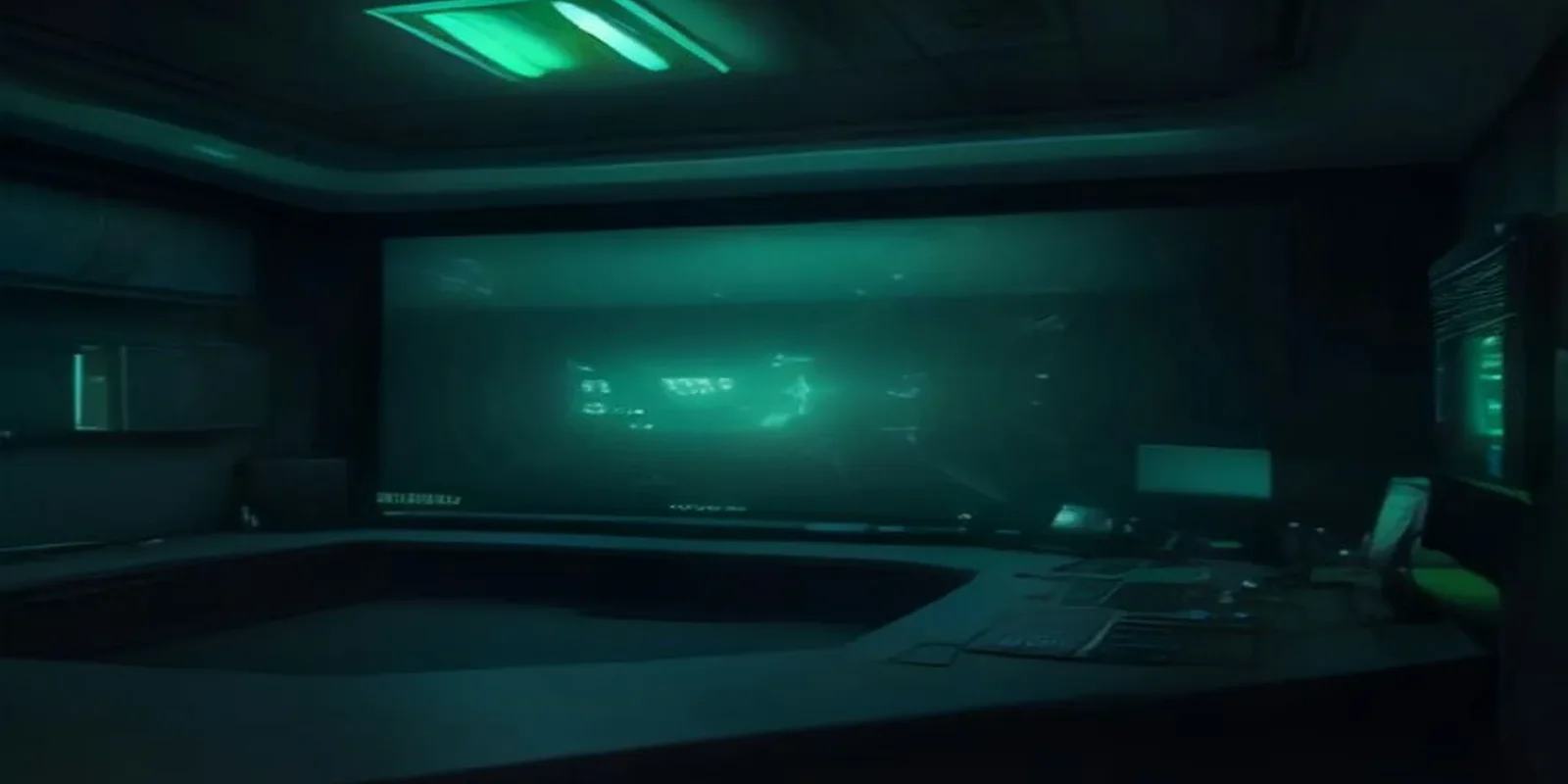 A futuristic developer workstation with glowing green terminal showing latency metrics, neon green accents on dark hardware, and bold "40% FASTER" text centered.