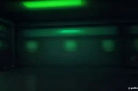 Green glowing text "CACHE EVICTION" over dark server hardware with neon terminal reflections.