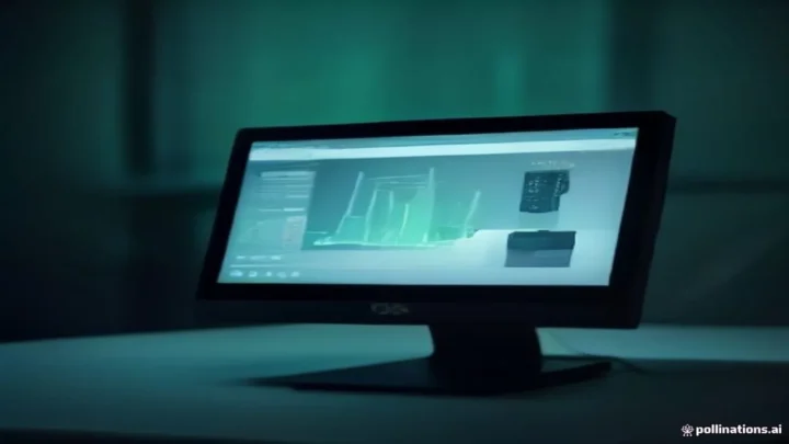A dark‑mode developer scene featuring a futuristic Shopify POS terminal with neon green voice‑AI checkout interface, highlighting the Shopify POS Voice AI concept.