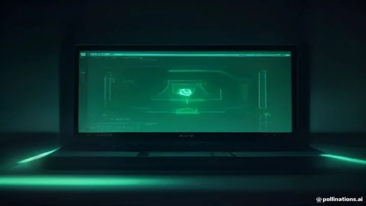 A dark‑mode developer workstation with a glowing green terminal and neon green accents, centered bold label “VOICE AGENT” illustrating a Claude voice agent prompt chain.
