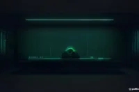 Futuristic dark‑mode illustration of Voice AI Agent state management for retail, featuring glowing neon‑green terminal graphics and sleek hardware as described in the 2026 blueprint.